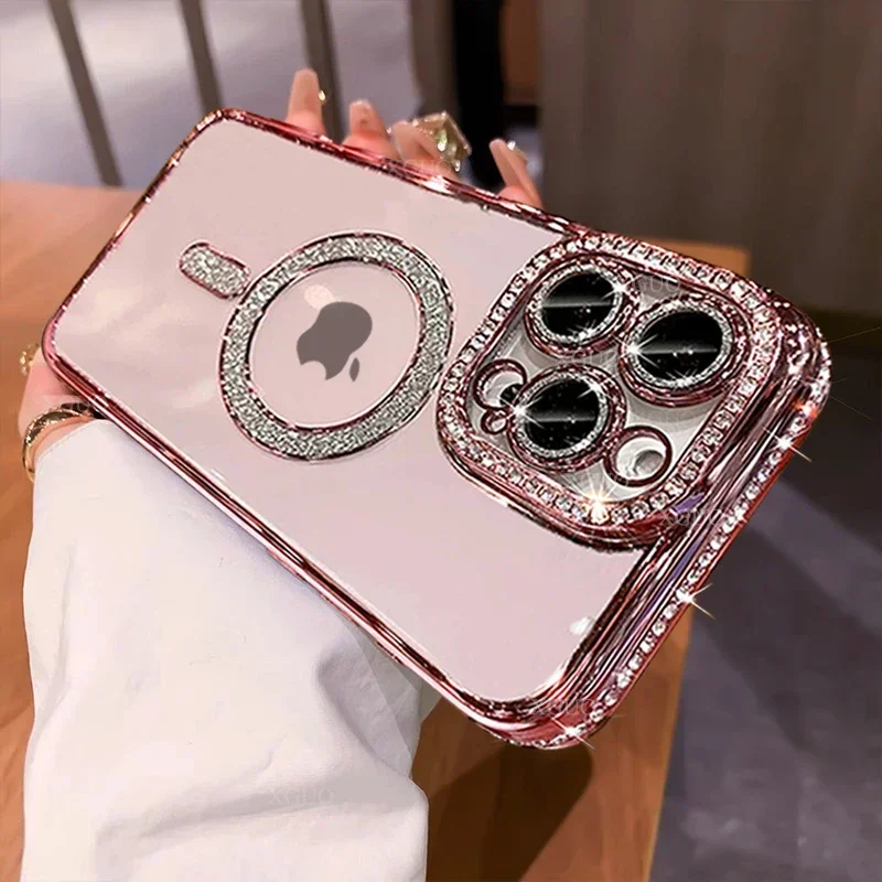 Fashion Crystal Diamond Magnetic Clear Case For iPhone 16 15 14 13 12 11 Pro Max 16 Plus Magsafe Wireless Charge Silicone Cover
Fashion Crystal Diamond Magnetic Clear Case For iPhone 16 15 14 13 12 11 Pro Max 16 Plus Magsafe Wireless Charge Silicone Cover