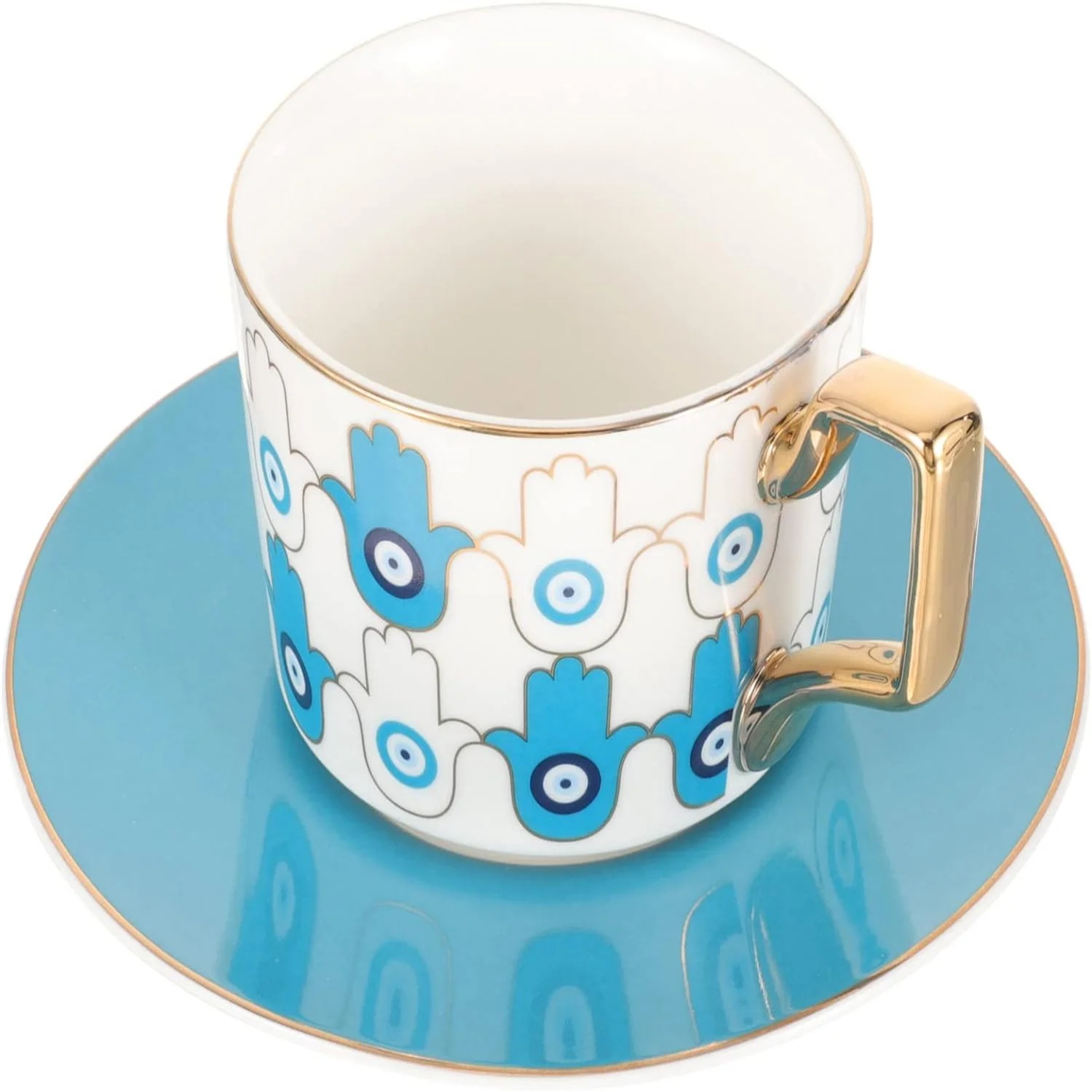 Керамическая кофейная кружка Blue Evil Eye с блюдцем — чашка для утреннего чая и послеобеденного кофе — разные цвета — 11,5X8,3 см
Керамическая кофейная кружка Blue Evil Eye с блюдцем — чашка для утреннего чая и послеобеденного кофе — разные цвета — 11,5X8,3 см