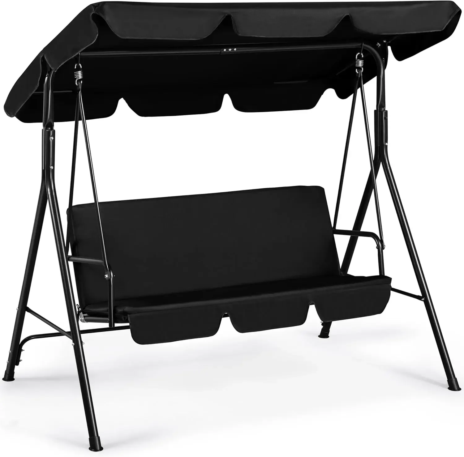 3-Seat Patio Swing Chair, Outdoor Canopy Swing with Adjustable Canopy & Removable Cushion, Hanging Lounge Chair for Patio
3-Seat Patio Swing Chair, Outdoor Canopy Swing with Adjustable Canopy & Removable Cushion, Hanging Lounge Chair for Patio