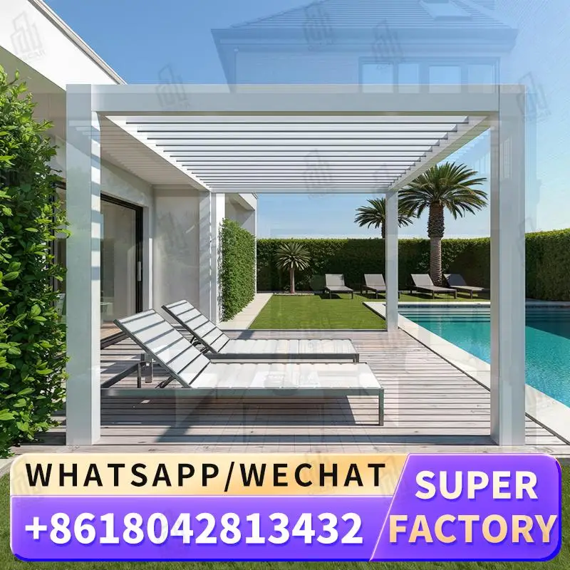 Outdoor Garden Waterproof Patio Roof Automatic Wall Louvered Aluminum Pergola for USA Backyards and UK Gardens pergola
Outdoor Garden Waterproof Patio Roof Automatic Wall Louvered Aluminum Pergola for USA Backyards and UK Gardens pergola