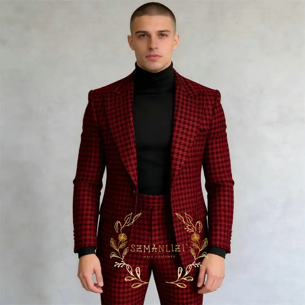 Деловой пиджак с узором «гусиные лапки», костюмы для мужчин, 2025 год, клетчатый костюм с остроконечными лацканами, куртка, брюки, формальный мужской свадебный смокинг на заказ
Деловой пиджак с узором «гусиные лапки», костюмы для мужчин, 2025 год, клетчатый костюм с остроконечными лацканами, куртка, брюки, формальный мужской свадебный смокинг на заказ