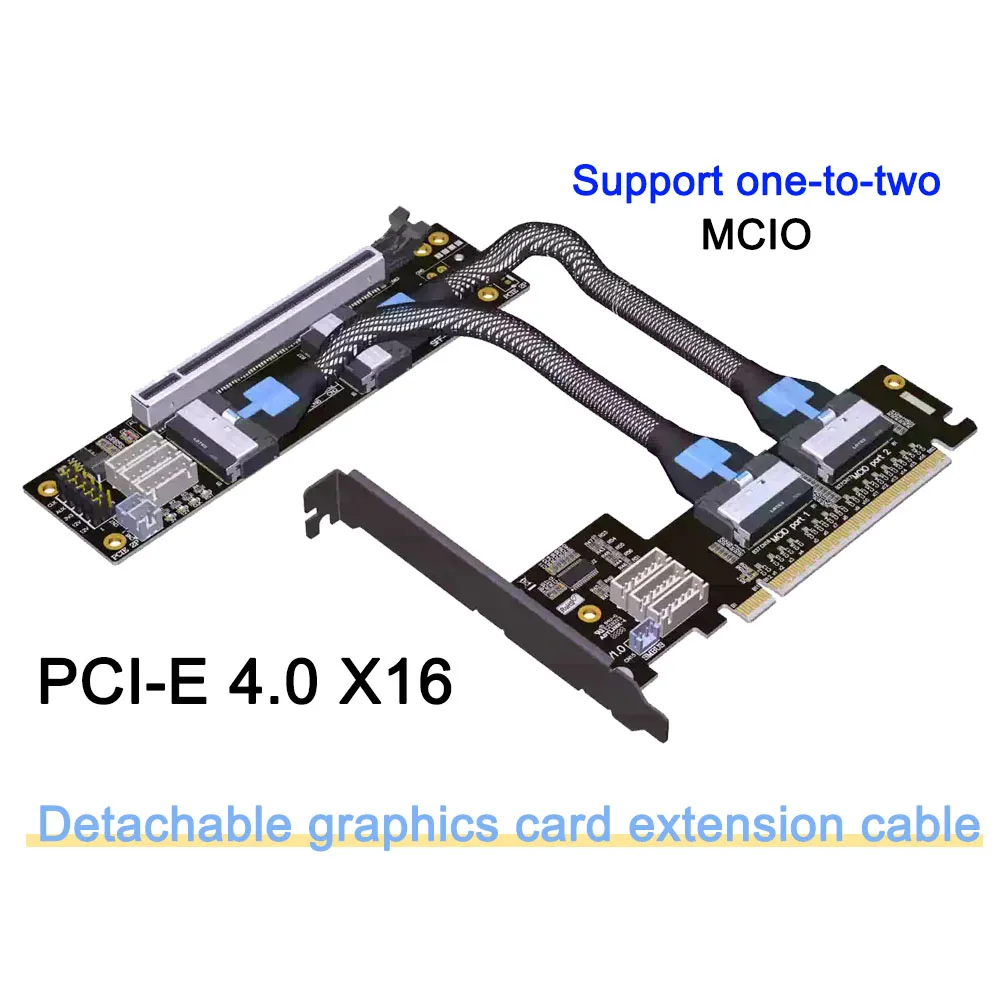 Видеокарта PCIe 4.0 x16 Mini Cool Edge I/O MCIO Разделенный удлинительный кабель GEN 4 PCI-E X16 — X8 X8 Адаптер для бифуркации Riser Card
Видеокарта PCIe 4.0 x16 Mini Cool Edge I/O MCIO Разделенный удлинительный кабель GEN 4 PCI-E X16 — X8 X8 Адаптер для бифуркации Riser Card