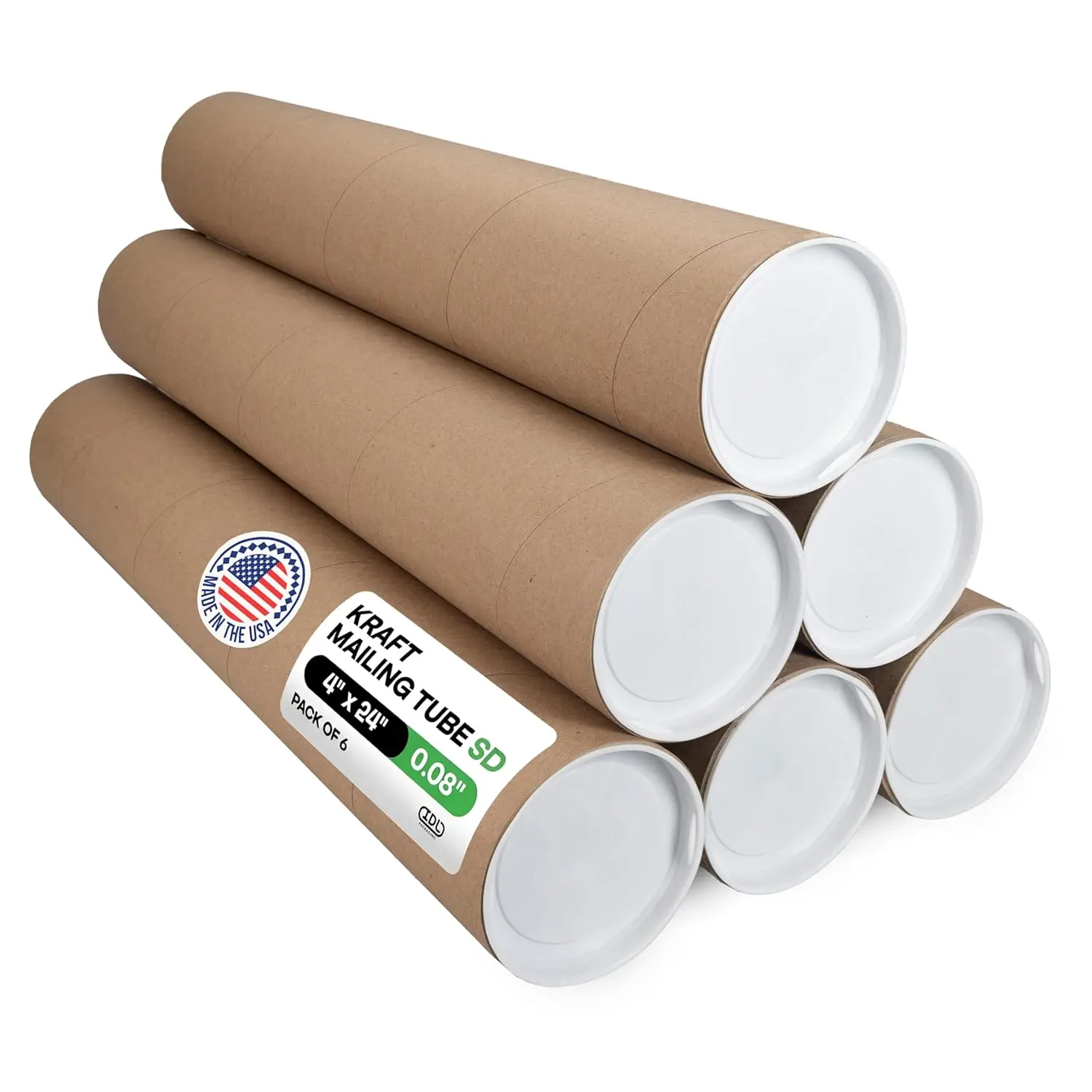 6-Pack 4x24 Cardboard Mailing Tubes with Plastic Caps, USPS-Approved for Posters & Blueprints
6-Pack 4x24 Cardboard Mailing Tubes with Plastic Caps, USPS-Approved for Posters & Blueprints