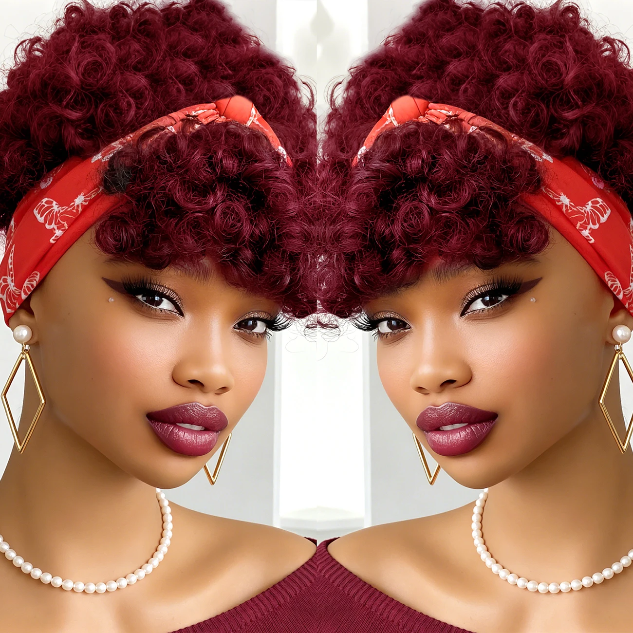 Short Curly Headband Wig Human Hair Kinky Curly Human Hair Wigs for Women Full Machine Made Wig Natural Color
Short Curly Headband Wig Human Hair Kinky Curly Human Hair Wigs for Women Full Machine Made Wig Natural Color