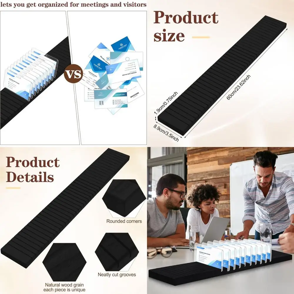 Black Wooden Name Badge Holders Set of 4 for Office, School, Business - 23.6 x 3.5 x 0.8 Display Tray
Black Wooden Name Badge Holders Set of 4 for Office, School, Business - 23.6 x 3.5 x 0.8 Display Tray