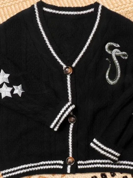 Women's Loose Long Sleeve V-Neck Embroidered Star Cross-Border Autumn Winter New Style Cleanfit Knitwear Citywalk Cotton Sweater
Women's Loose Long Sleeve V-Neck Embroidered Star Cross-Border Autumn Winter New Style Cleanfit Knitwear Citywalk Cotton Sweater