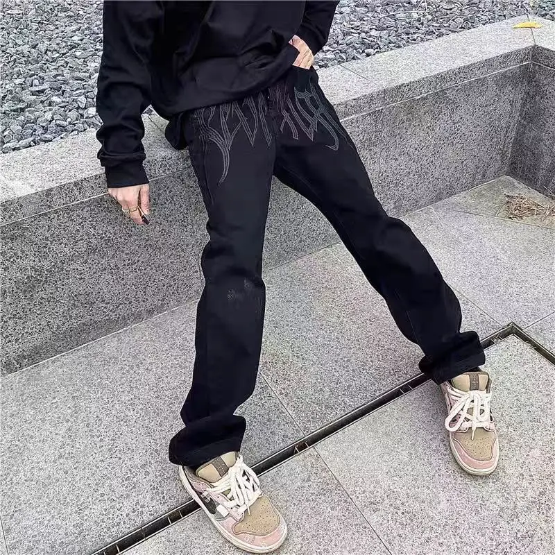 Letter Embroidery Black Men's Baggy Jeans Dark Style Hip Hop High Street Loose Straight Man Jeans American Retro Y2K Man Pants
Letter Embroidery Black Men's Baggy Jeans Dark Style Hip Hop High Street Loose Straight Man Jeans American Retro Y2K Man Pants