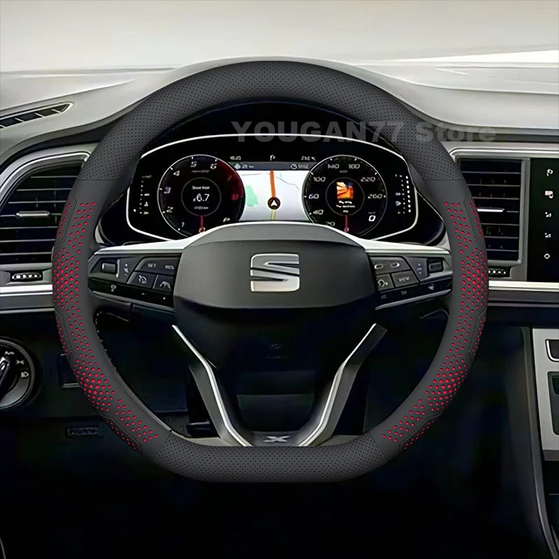 Leather Car Steering Wheel Cover For Seat Ateca 2016 2017-2020 Ultra Thin Breathable Auto Steering Wheel Seat Ateca Accessories
Leather Car Steering Wheel Cover For Seat Ateca 2016 2017-2020 Ultra Thin Breathable Auto Steering Wheel Seat Ateca Accessories