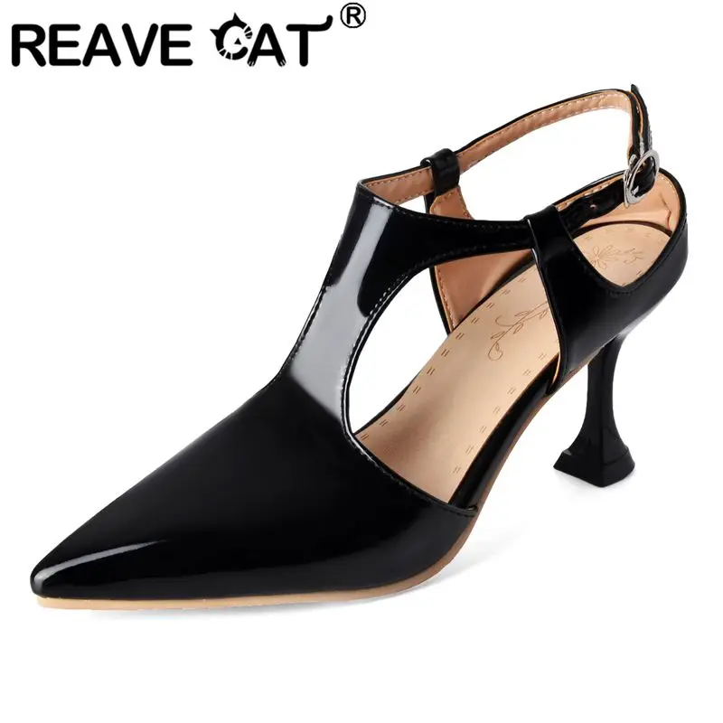 REAVE CAT 2025 Модные блестящие сандалии для женщин с острым носком на тонком каблуке 7,5 см с пряжкой и ремешком размера плюс 43, 44 45, пикантные туфли для свиданий
REAVE CAT 2025 Модные блестящие сандалии для женщин с острым носком на тонком каблуке 7,5 см с пряжкой и ремешком размера плюс 43, 44 45, пикантные туфли для свиданий