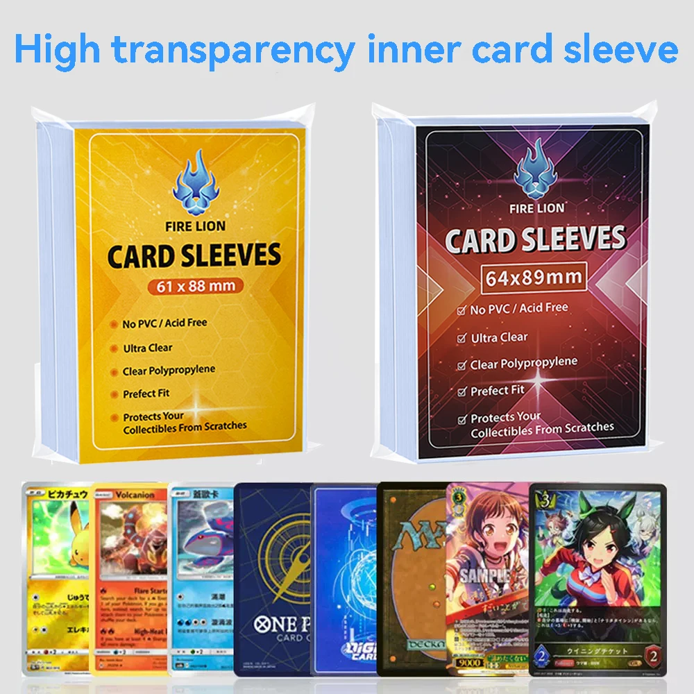 100pcs Transparent Inner Card Sleeves for PTCG/YGO/Card Game MGT Card Protector Board Game /Trading Card Clear Plastic Sleeves
100pcs Transparent Inner Card Sleeves for PTCG/YGO/Card Game MGT Card Protector Board Game /Trading Card Clear Plastic Sleeves