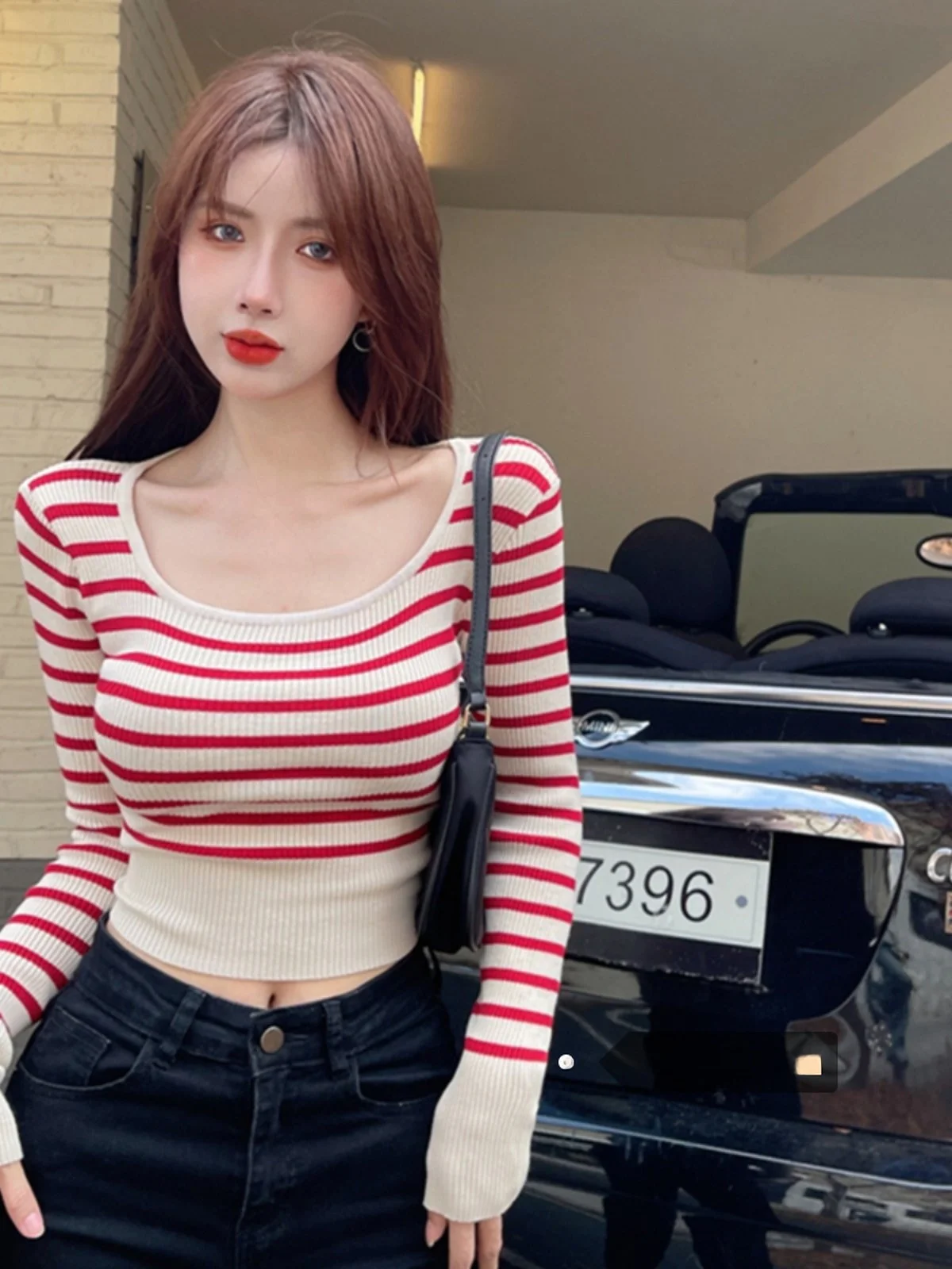 Color Blo Striped Long Sve Knitted Sweater Women's ort Sle Slim Fit Inner Wear Base irt Spring New Arrival Top
Color Blo Striped Long Sve Knitted Sweater Women's ort Sle Slim Fit Inner Wear Base irt Spring New Arrival Top