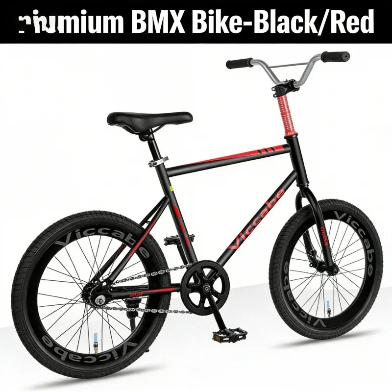 20-inch Modified Bike with 40-Spoke Coaster Brake Black & Red Action Handlebar Olive Chain Wheelie Feature Dual Use for Boys Gi
20-inch Modified Bike with 40-Spoke Coaster Brake Black & Red Action Handlebar Olive Chain Wheelie Feature Dual Use for Boys Gi