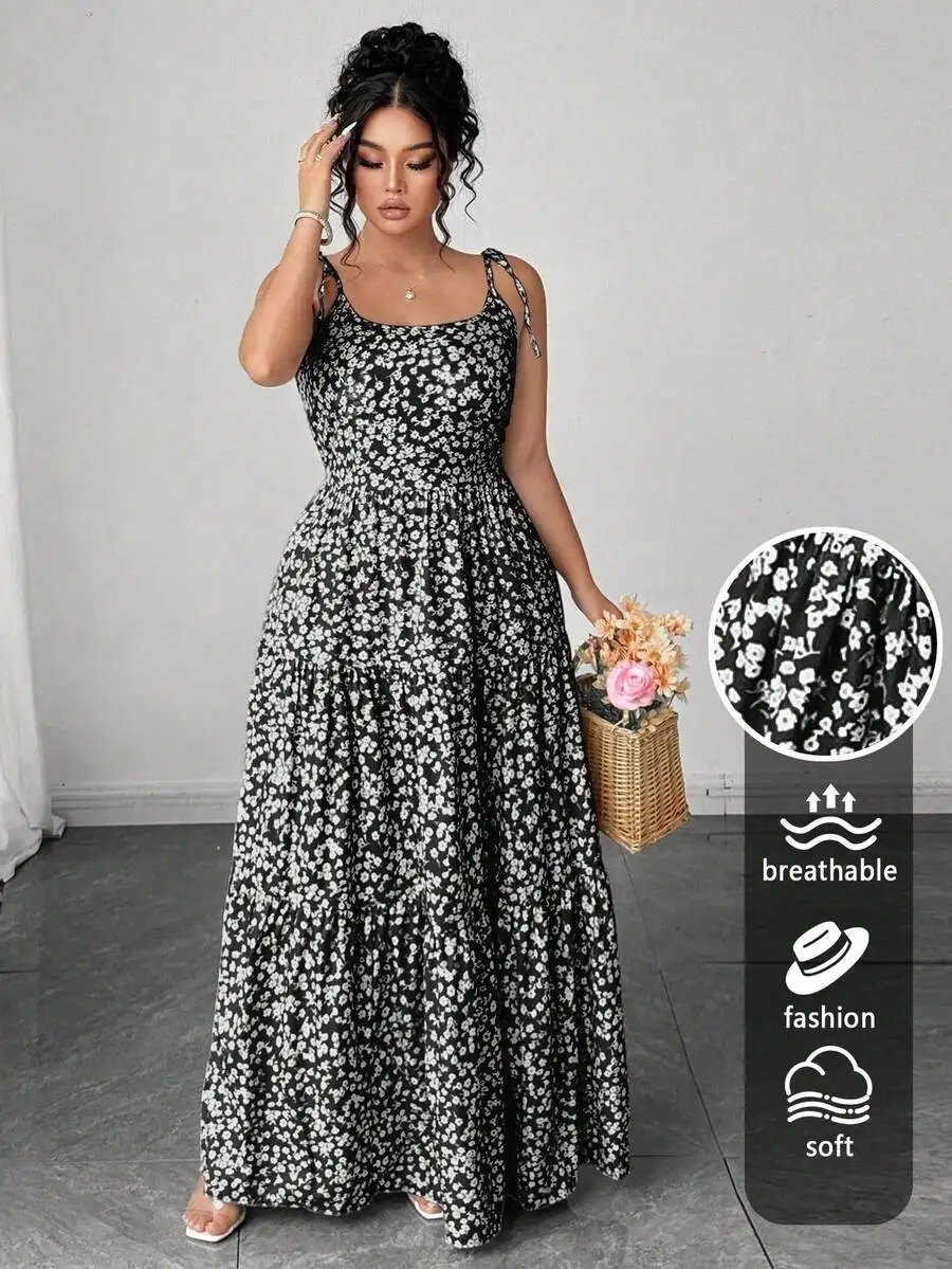 Black And White Tiny Floral Sleeveless Backless Flowy Maxi Dress For Women Summer Casual Vacation Long Dress
Black And White Tiny Floral Sleeveless Backless Flowy Maxi Dress For Women Summer Casual Vacation Long Dress