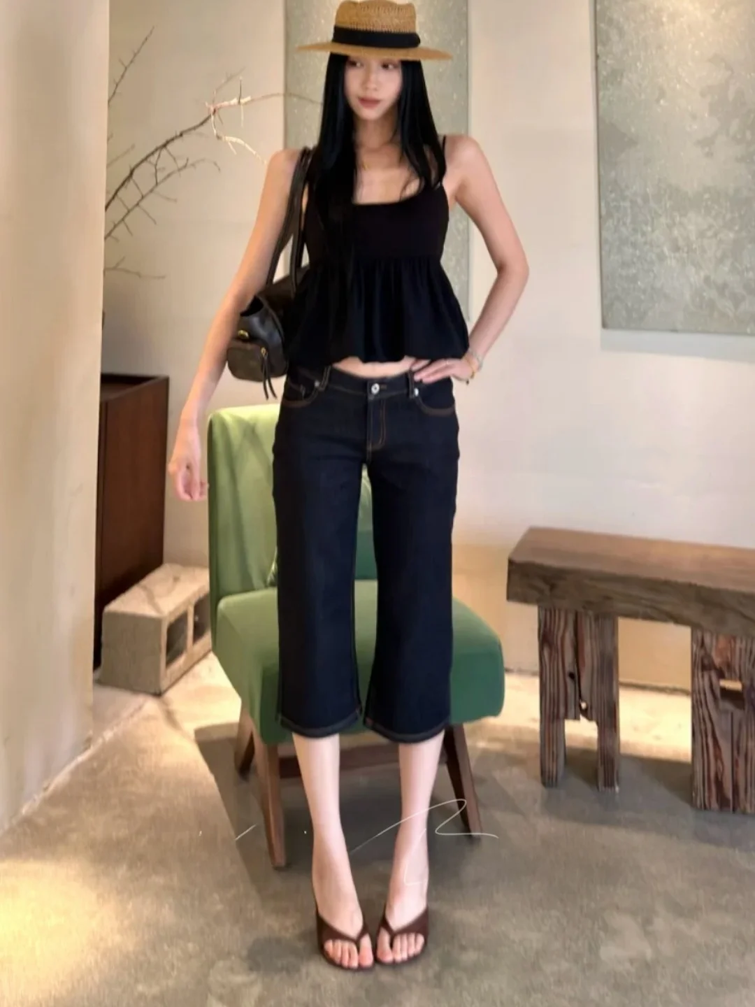 American Style Spicy Girl Thin Harlan Pants Summer Elastic Slimming Micro Flared Seven Inch Denim Jeans Women's Natural Waist
American Style Spicy Girl Thin Harlan Pants Summer Elastic Slimming Micro Flared Seven Inch Denim Jeans Women's Natural Waist