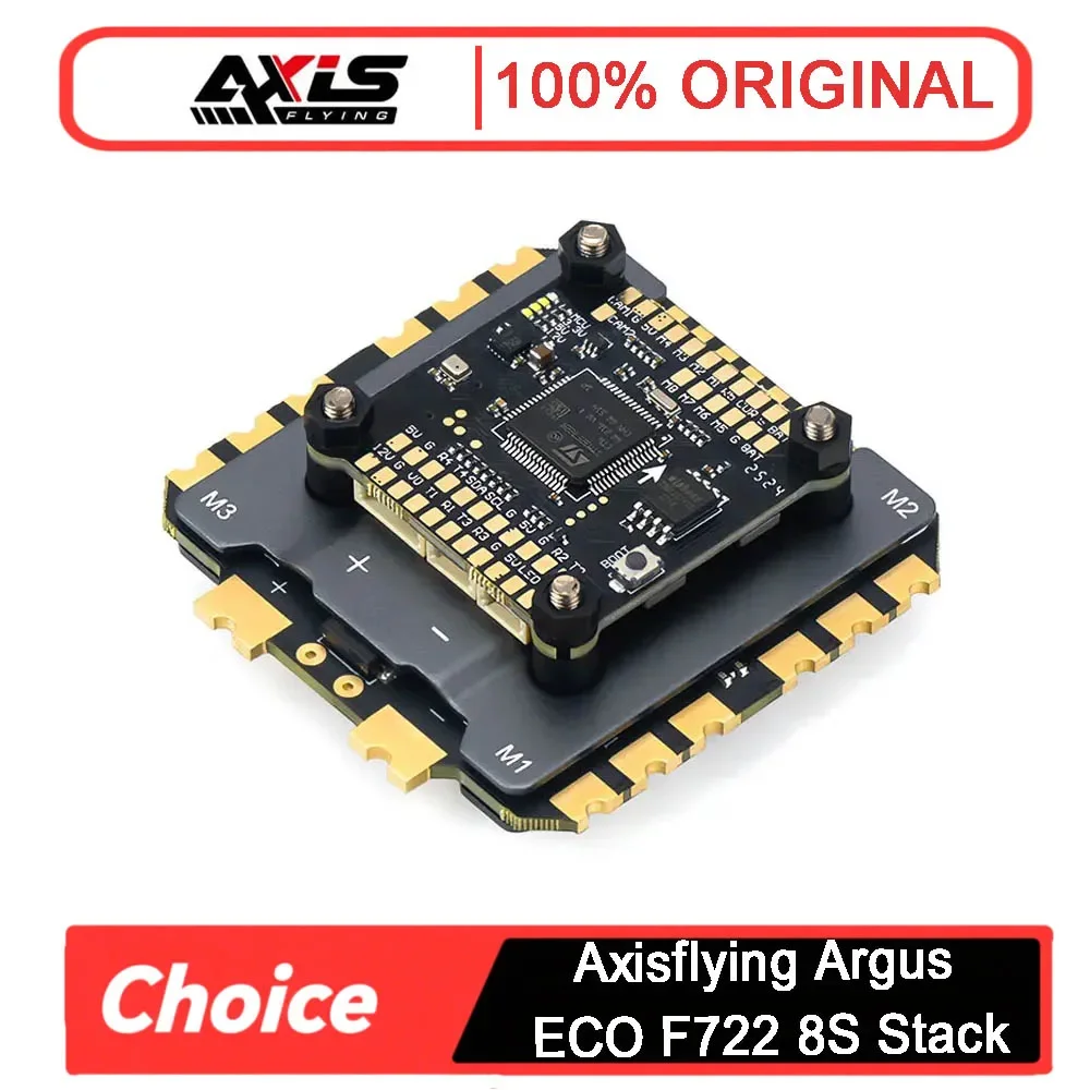 Axisflying Argus ECO F722 8S FC Stack (80A/120A 8/32-битный ESC, поддержка 8 двигателей) — Plug & Play для дронов для фристайла FPV
Axisflying Argus ECO F722 8S FC Stack (80A/120A 8/32-битный ESC, поддержка 8 двигателей) — Plug & Play для дронов для фристайла FPV