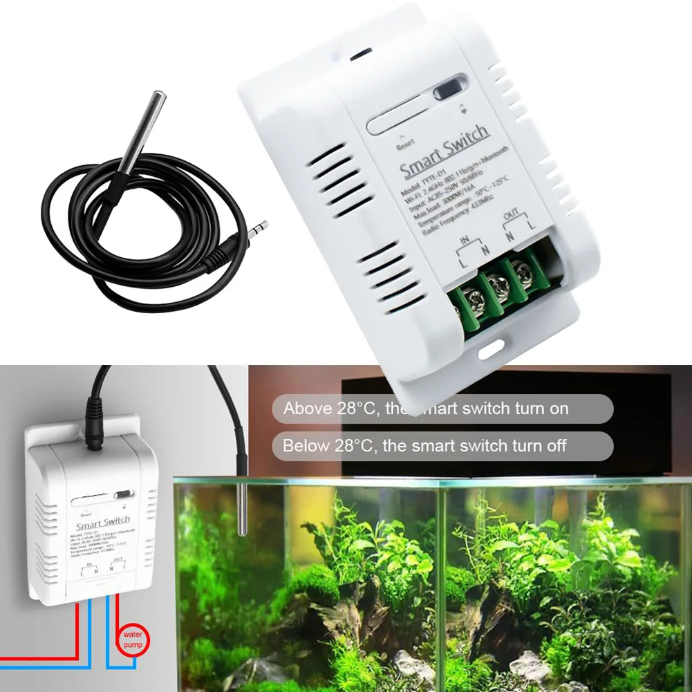 For Tuya WiFi Wireless Smart Temperature Switch With Energy Consumption Monitoring Sensor APP Control 433 Remote Control
For Tuya WiFi Wireless Smart Temperature Switch With Energy Consumption Monitoring Sensor APP Control 433 Remote Control