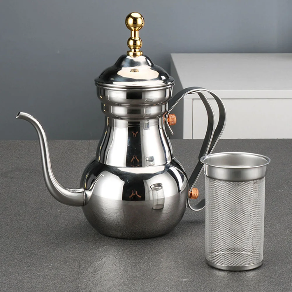 Stainless Steel Coffee Pot with Long Narrow Spout Decorative Middle East Style Brewing Kettle for Home Office Cafe Use
Stainless Steel Coffee Pot with Long Narrow Spout Decorative Middle East Style Brewing Kettle for Home Office Cafe Use