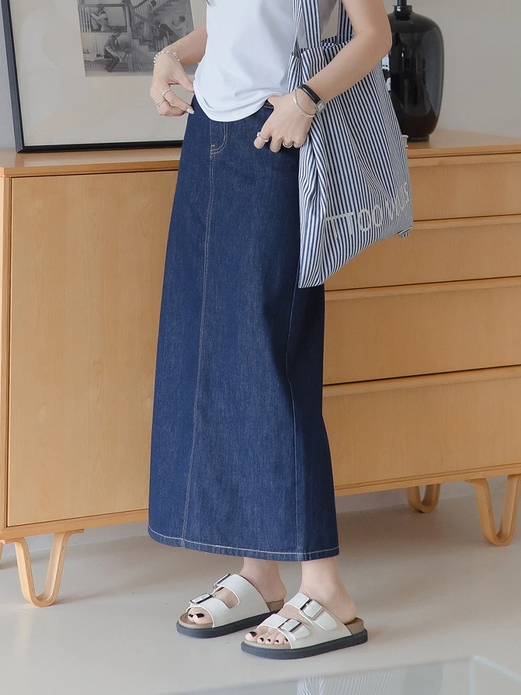 Sli High Waist Long Jeans Skirt for Women Faionable Retro Design f-length Cotton Casual Commute Korean Sle
Sli High Waist Long Jeans Skirt for Women Faionable Retro Design f-length Cotton Casual Commute Korean Sle
