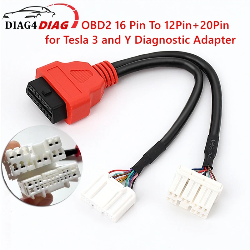 OBD2 16-контактный специальный жгут проводов Tesla 12P + 20P с двойной головкой, линия преобразования для диагностического адаптера Tesla 3 и Y
OBD2 16-контактный специальный жгут проводов Tesla 12P + 20P с двойной головкой, линия преобразования для диагностического адаптера Tesla 3 и Y