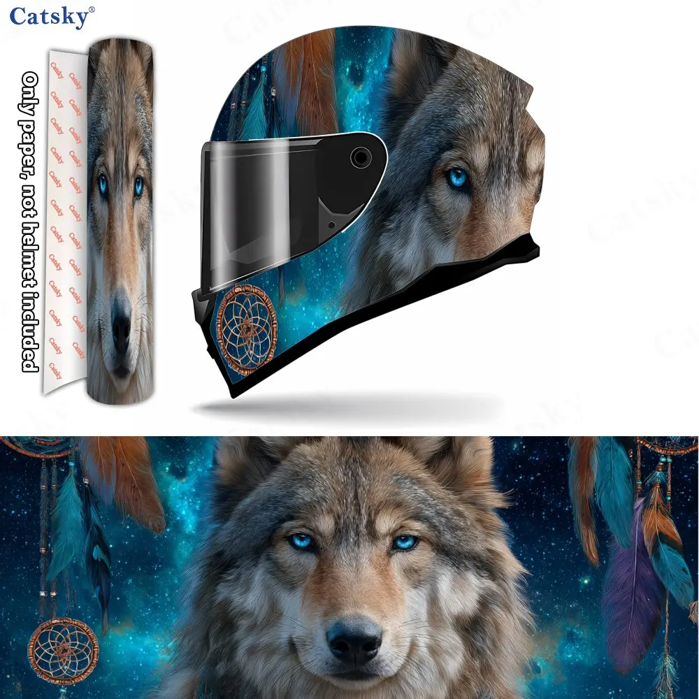 Blue Wolf Tribal Realistic Helmet Vinyl Wraps, Waterproof Scratch-Resistant Full Face Helmet Decals, Durable PVC Decoration Prot
Blue Wolf Tribal Realistic Helmet Vinyl Wraps, Waterproof Scratch-Resistant Full Face Helmet Decals, Durable PVC Decoration Prot