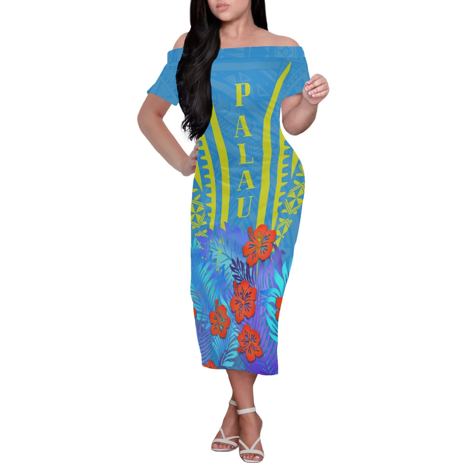 Summer Off Shoulder Dress Women Sexy Backless Maxi Dress Party Night Ladie Blue Samoan Clothing Elegant Island Wear Women Dress
Summer Off Shoulder Dress Women Sexy Backless Maxi Dress Party Night Ladie Blue Samoan Clothing Elegant Island Wear Women Dress