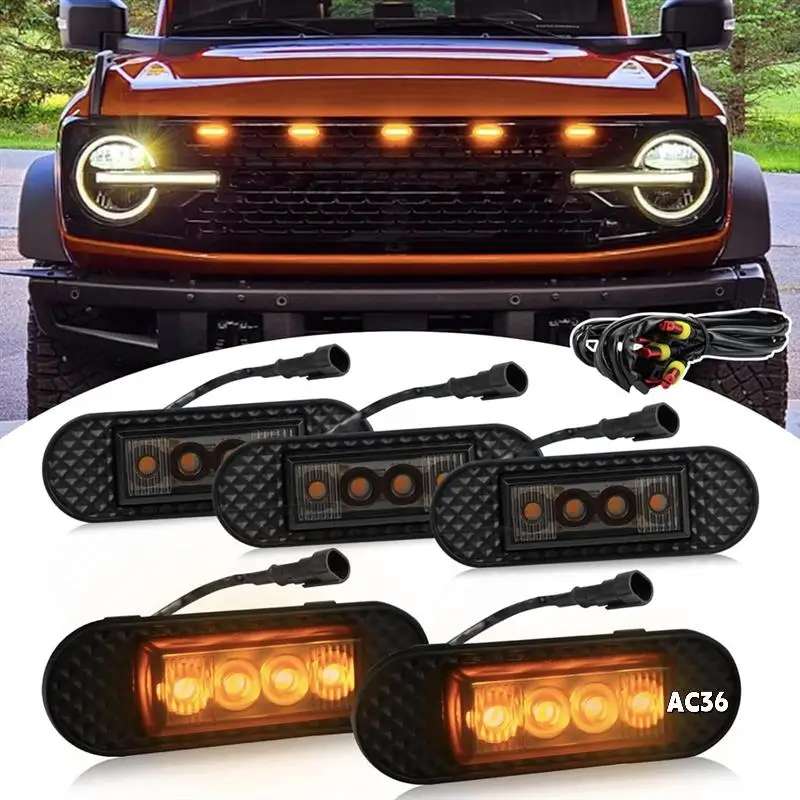 Front Grill Lights For Ford Bronco 2021-2023 Badlands Wildtrak Everglades Car Accessories
Front Grill Lights For Ford Bronco 2021-2023 Badlands Wildtrak Everglades Car Accessories