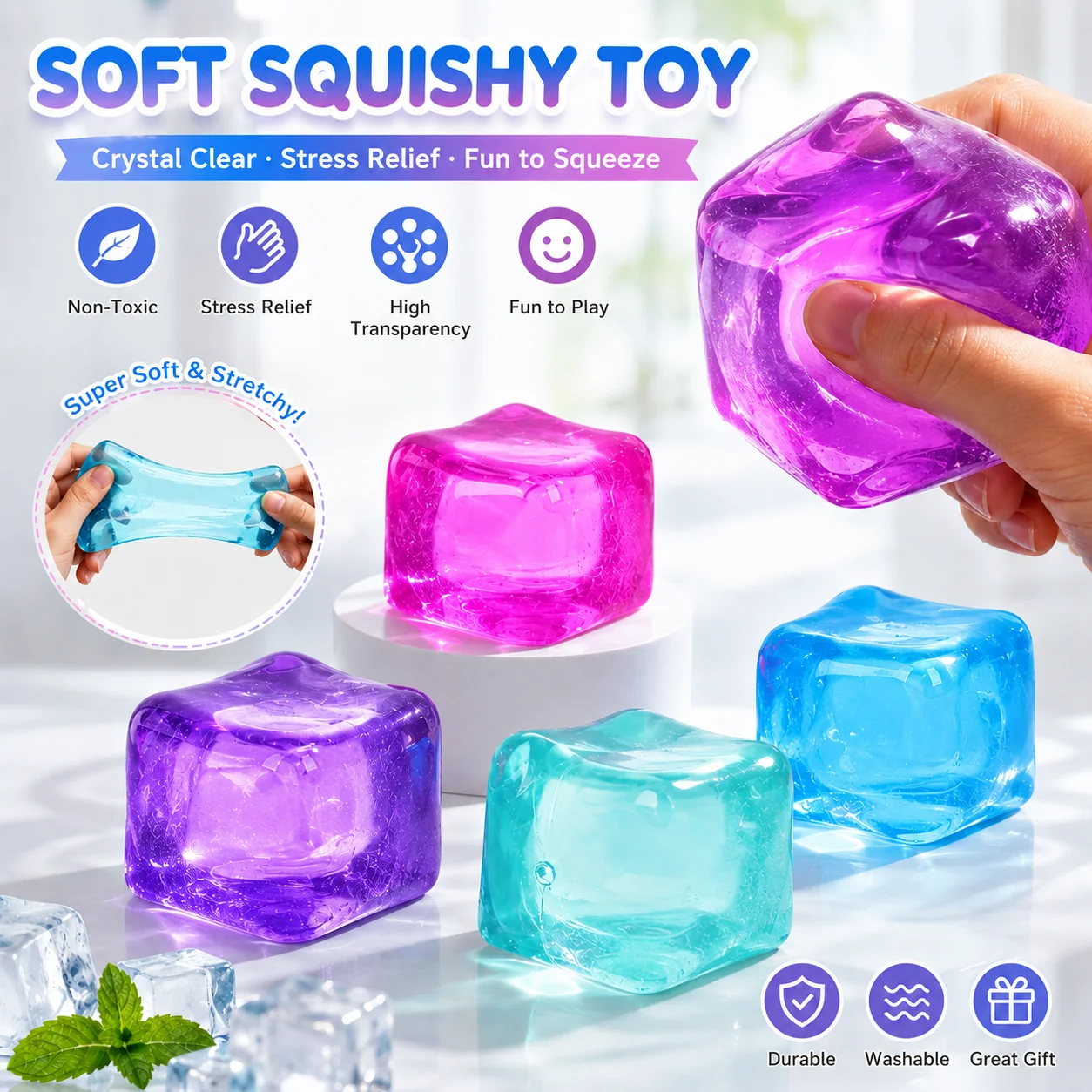 1 Piece in a Random Color, Super Soft and Stretchy Cube-Shaped Squeeze Maltose Toy, Slow Rebound Sensory Toy That Is Hard to Put Down, Suitable for Boys and Girls, Fidget Toy for Desk, Gatherings, Party Favors, Birthday Gifts
1 Piece in a Random Color, Super Soft and Stretchy Cube-Shaped Squeeze Maltose Toy, Slow Rebound Sensory Toy That Is Hard to Put Down, Suitable for Boys and Girls, Fidget Toy for Desk, Gatherings, Party Favors, Birthday Gifts