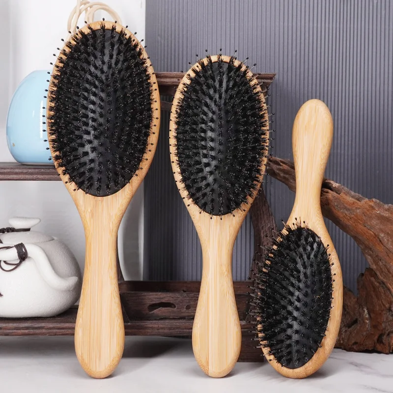 1Pcs Hair Brush Natural Bamboo Handle Boar Bristles Anti-static Hair Scalp Paddle Hairbrush Gasbag Massage Comb Hair Care
1Pcs Hair Brush Natural Bamboo Handle Boar Bristles Anti-static Hair Scalp Paddle Hairbrush Gasbag Massage Comb Hair Care