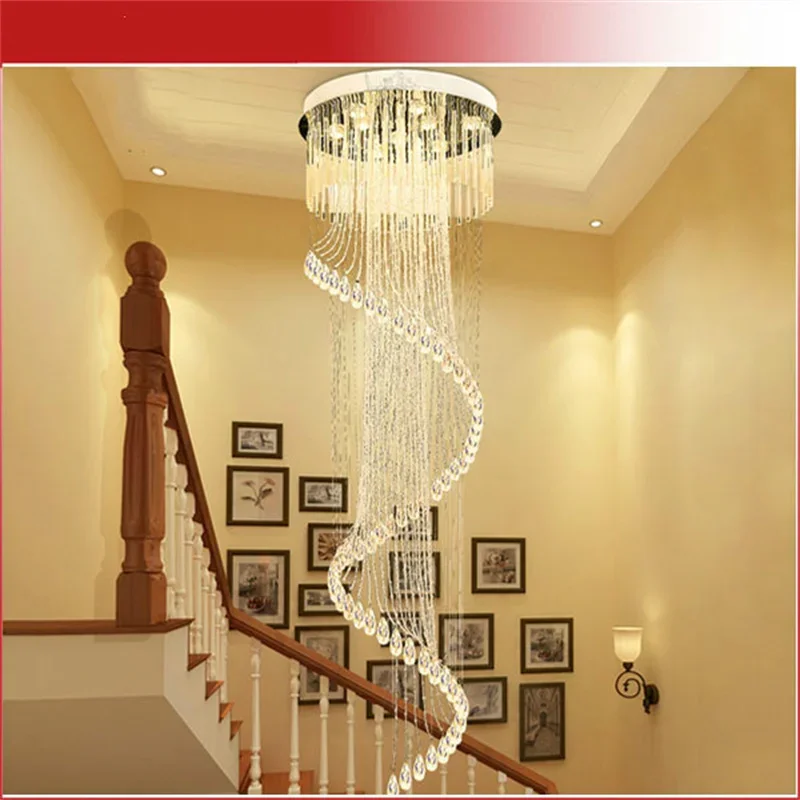 New Rotating Luxury Modern Crystal Pendant Light For High-rise Stairway Fashion Creative Lamps Home lighting With LED Bulbs
New Rotating Luxury Modern Crystal Pendant Light For High-rise Stairway Fashion Creative Lamps Home lighting With LED Bulbs