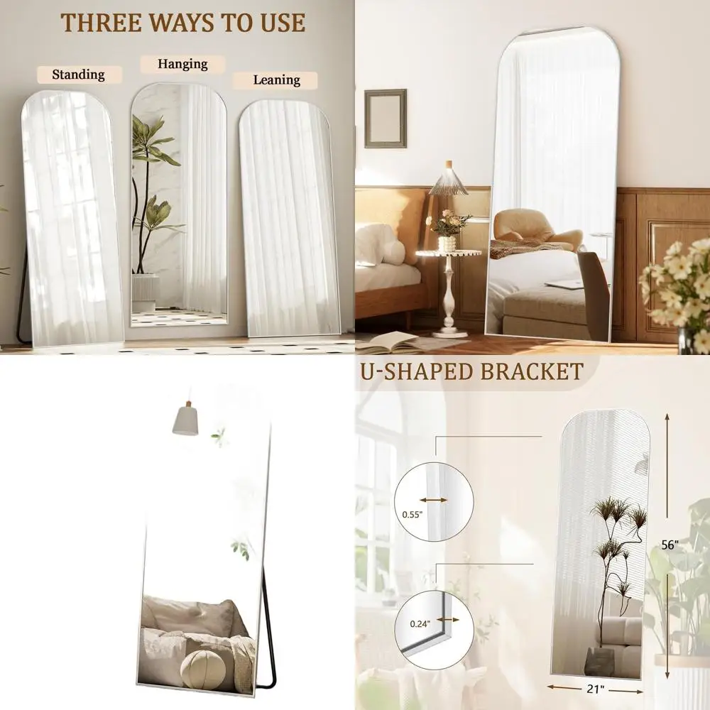 56x21 Silver Square-Edge Floor Mirror with Aluminum Frame for Home Decor
56x21 Silver Square-Edge Floor Mirror with Aluminum Frame for Home Decor