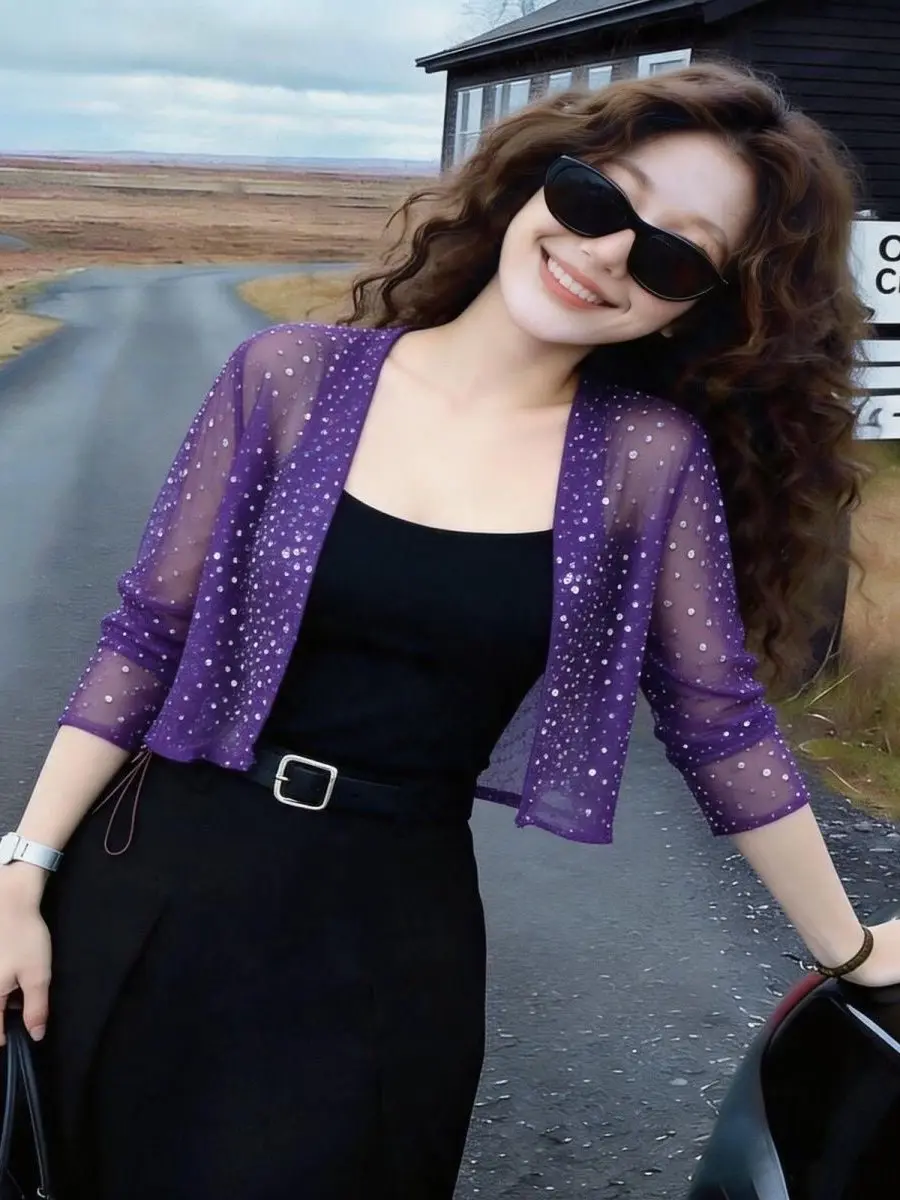plus Size Women's Star Diamond Embellished Mesh Cardigan Shoulder Wrap Short Lightweight Breathable Comfortable Fashionable
plus Size Women's Star Diamond Embellished Mesh Cardigan Shoulder Wrap Short Lightweight Breathable Comfortable Fashionable