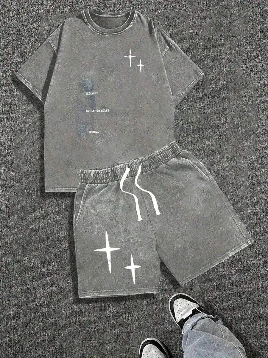 DYE DOODLE Washed Set, 230g Washed T-Shirt, 290g Washed Shorts, My Belief Print Set, High-Quality Cotton Suitable For Summer
DYE DOODLE Washed Set, 230g Washed T-Shirt, 290g Washed Shorts, My Belief Print Set, High-Quality Cotton Suitable For Summer