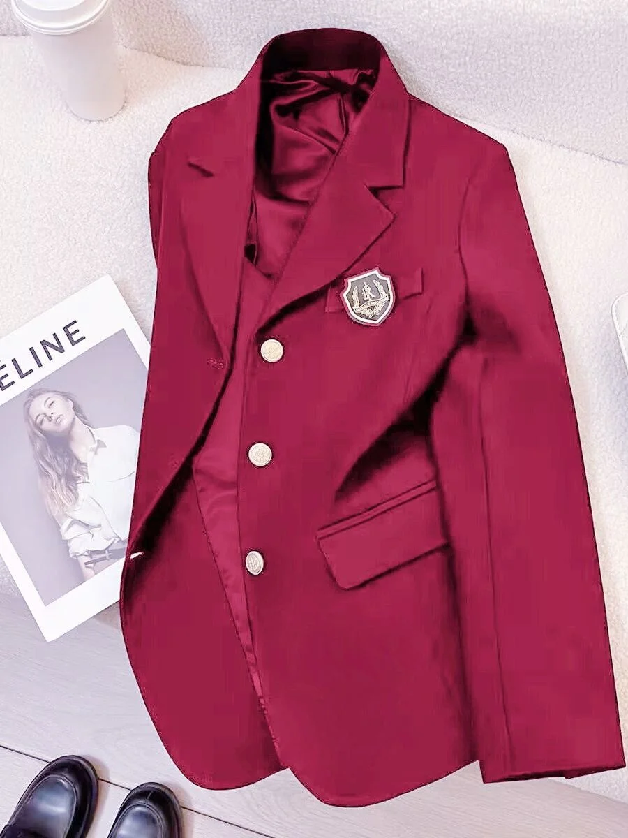 Autumn Wine Red JK Uniform School Suit Jacket Women's Small Size Japanese Style New Elegance Western Style Top Women
Autumn Wine Red JK Uniform School Suit Jacket Women's Small Size Japanese Style New Elegance Western Style Top Women