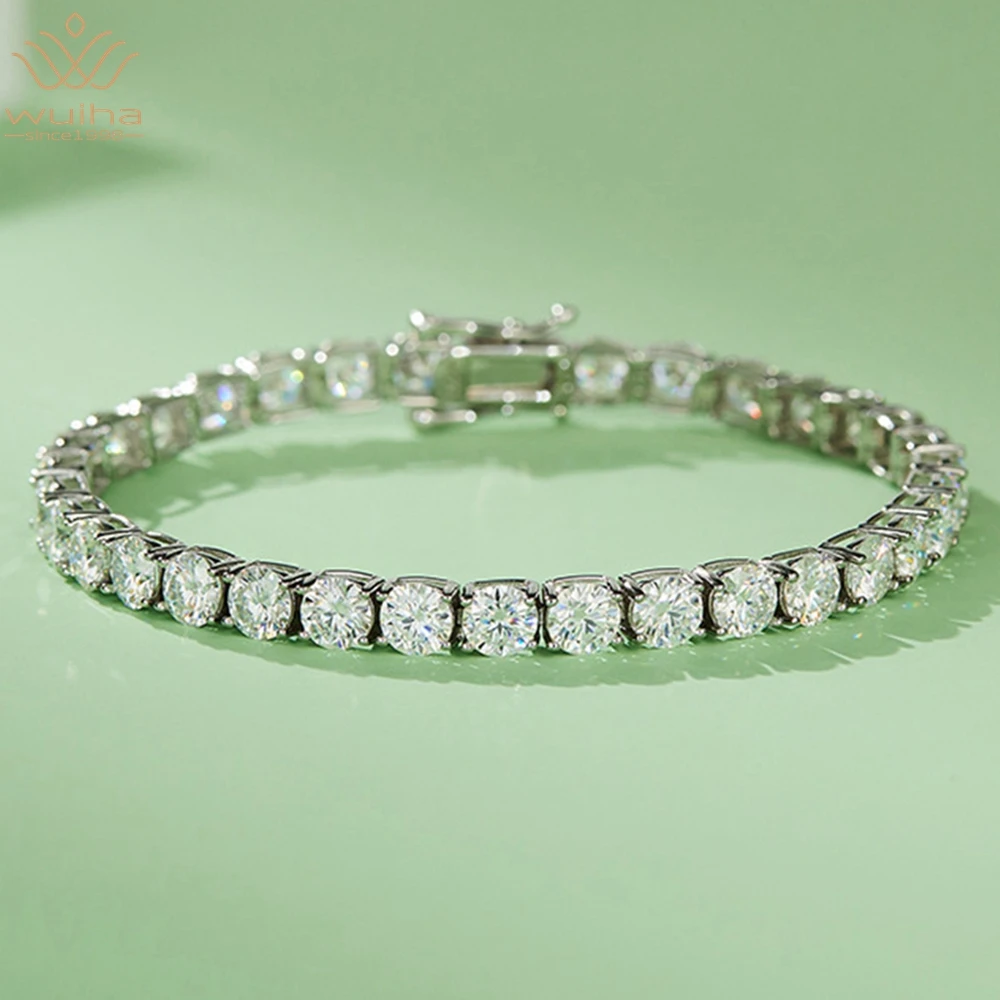 WUIHA Real 925 Sterling Silver 18K White Gold Round VVS1 Moissanite Pass Test Diamond Tennis Bracelets Fine Jewelry DropShipping
WUIHA Real 925 Sterling Silver 18K White Gold Round VVS1 Moissanite Pass Test Diamond Tennis Bracelets Fine Jewelry DropShipping