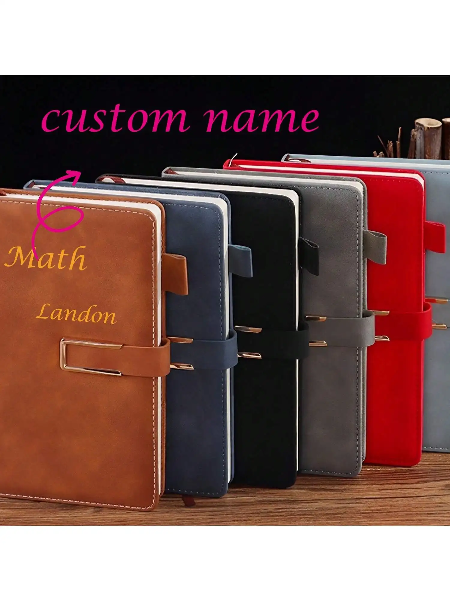 1pc Solid Color Skin-Touch Leather U-Buckle Notebook, Custom Name for School, Business, Office Work & Daily Journaling
1pc Solid Color Skin-Touch Leather U-Buckle Notebook, Custom Name for School, Business, Office Work & Daily Journaling