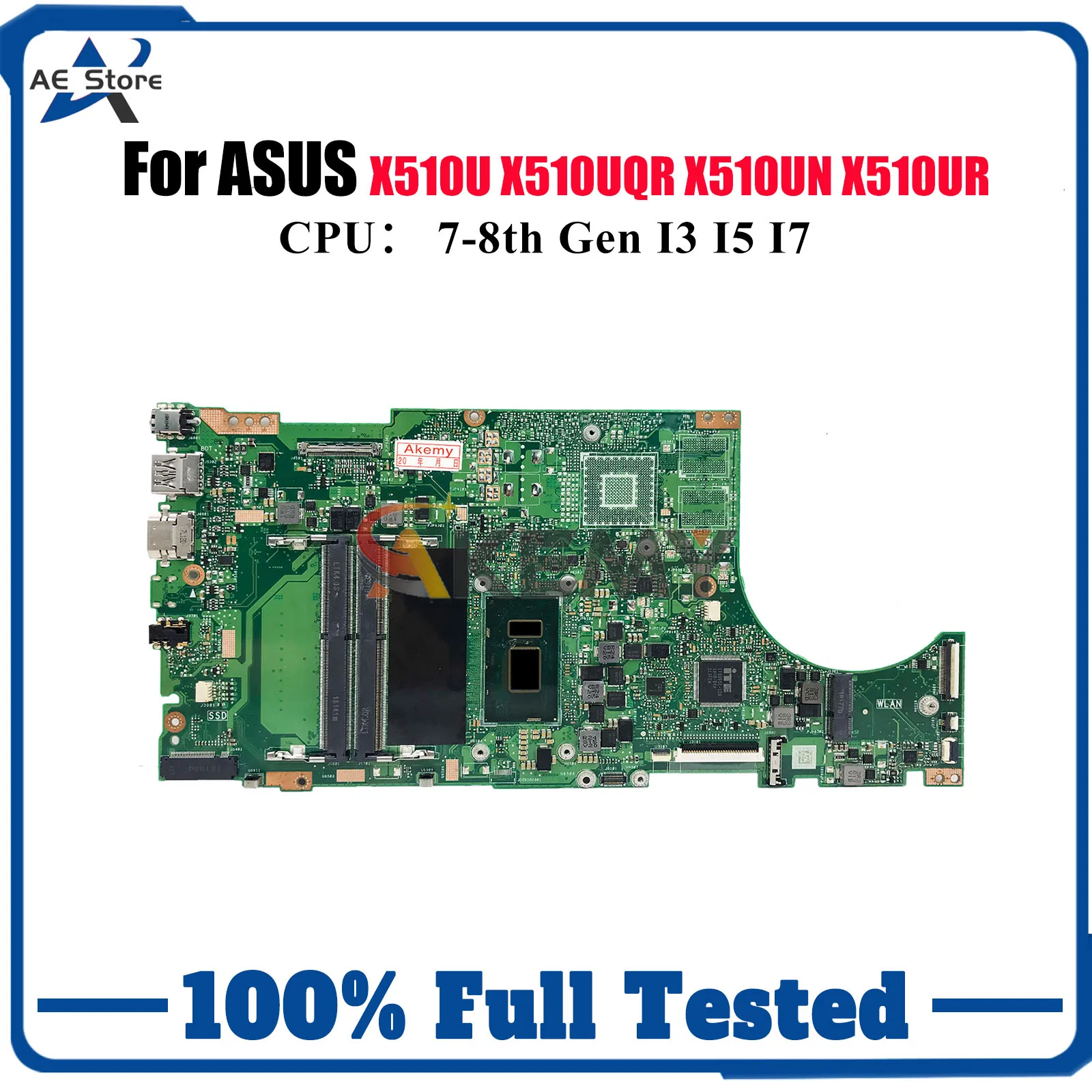 X510UN Laptop Motherboard For ASUS A510U X510UNO X510UQR X510UR X510U X510UNR X510UA S510U X510URR X510UQ Mainboard I3 I5 I7 CPU
X510UN Laptop Motherboard For ASUS A510U X510UNO X510UQR X510UR X510U X510UNR X510UA S510U X510URR X510UQ Mainboard I3 I5 I7 CPU