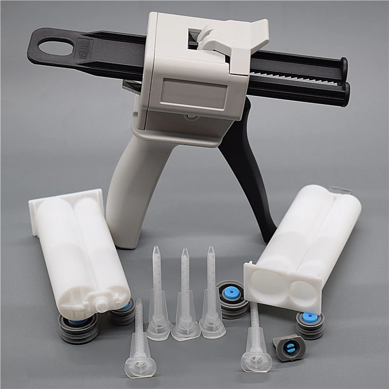 50ml Caulking Gun Epoxy Resin Adhesive Dispenser 1:2 AB Glue Gun and 2pcs 50ml 1:2 Empty Cartridge with 5pc Static Mixing Nozzle
50ml Caulking Gun Epoxy Resin Adhesive Dispenser 1:2 AB Glue Gun and 2pcs 50ml 1:2 Empty Cartridge with 5pc Static Mixing Nozzle