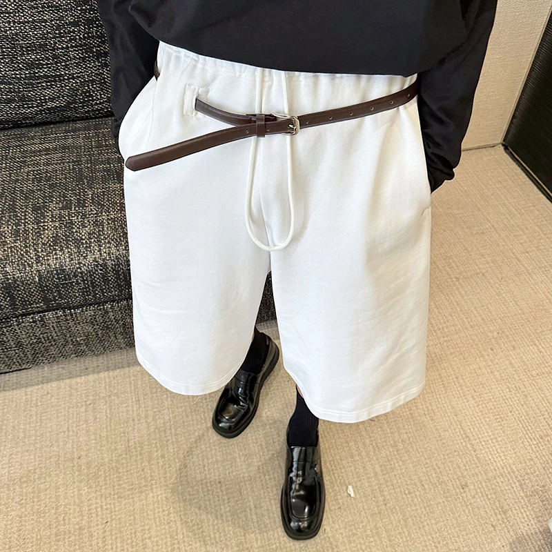 High Street Men's Drawstring Knitting Shorts With Belt Loose Straight Wide Leg Solid Color Male Casual Trousers New 2024 Summer
High Street Men's Drawstring Knitting Shorts With Belt Loose Straight Wide Leg Solid Color Male Casual Trousers New 2024 Summer