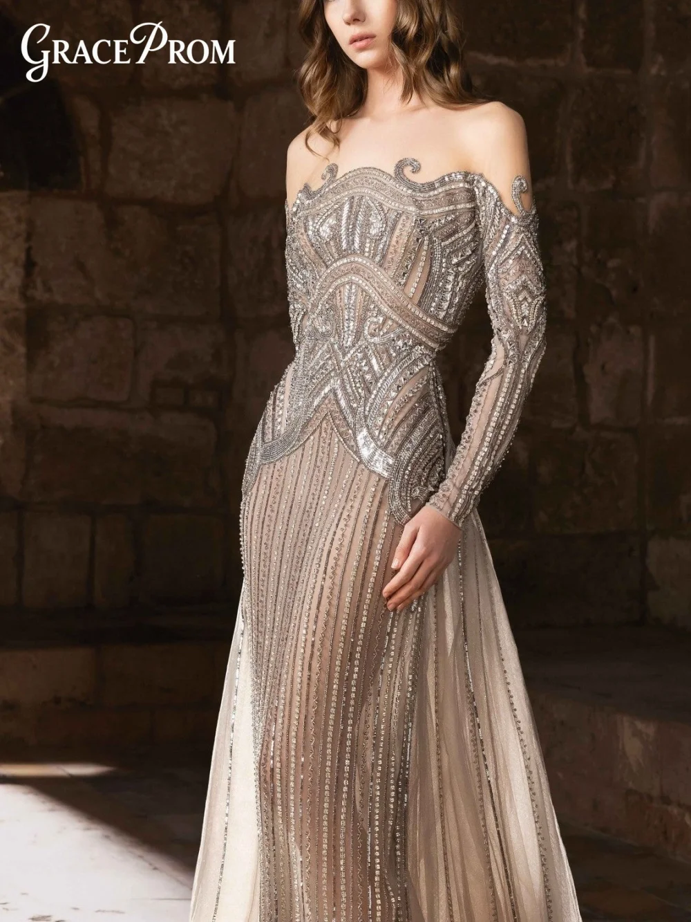 Luxurious Grey Gold Formal Dress 2026 Dazzling Crystal Beading Mermaid Evening Gown Sheer Mesh Overlay Party Dress فساتين سهرة
Luxurious Grey Gold Formal Dress 2026 Dazzling Crystal Beading Mermaid Evening Gown Sheer Mesh Overlay Party Dress فساتين سهرة