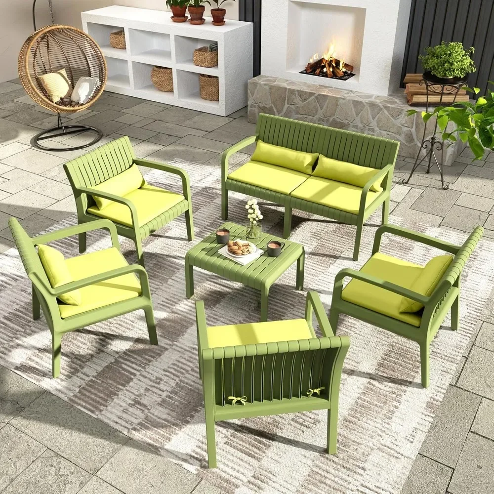 Patio Furniture Set,No Rust Modular Outdoor Sectional Sofa Set, All Weather Patio for Backyard, Deck, Poolside with Coffee Table
Patio Furniture Set,No Rust Modular Outdoor Sectional Sofa Set, All Weather Patio for Backyard, Deck, Poolside with Coffee Table