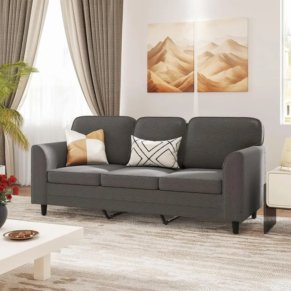 79 Modern 3-Seater Sofa with Armrests, Durable Legs, Comfortable for Living Room, Bedroom, Small Spaces, and Office (Gray)
79 Modern 3-Seater Sofa with Armrests, Durable Legs, Comfortable for Living Room, Bedroom, Small Spaces, and Office (Gray)