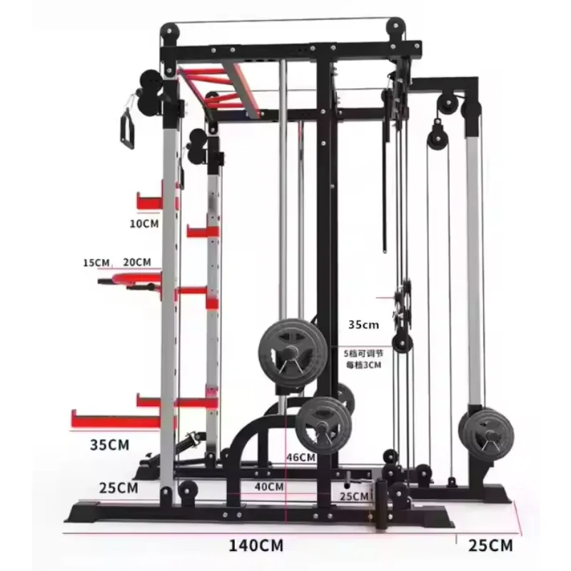 Сверхмощная силовая клетка для домашнего спортзала, регулируемая силовая стойка для приседаний и машина Смита
Сверхмощная силовая клетка для домашнего спортзала, регулируемая силовая стойка для приседаний и машина Смита