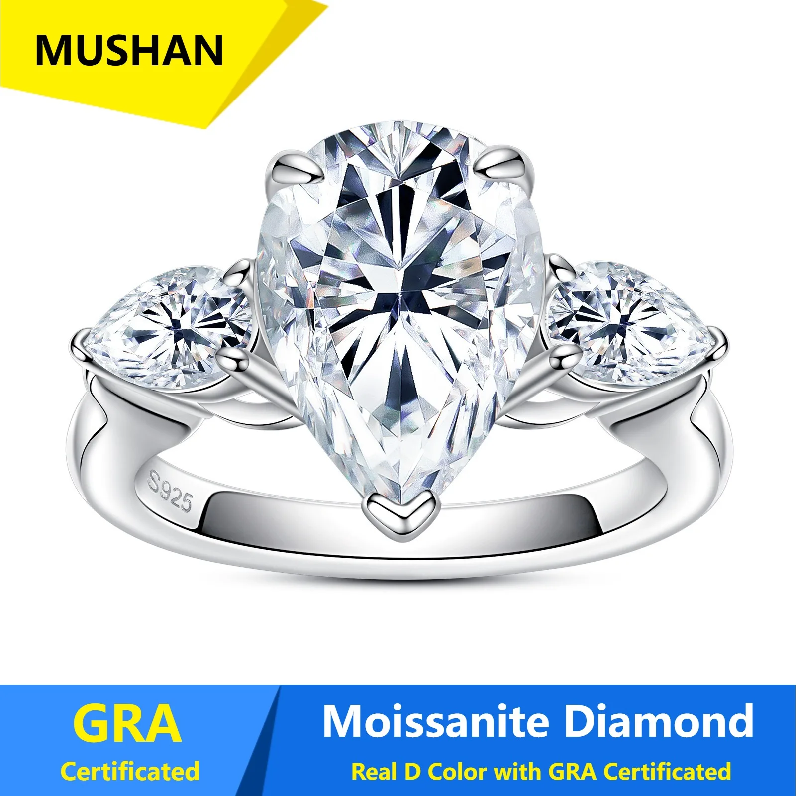 MUSHAN Luxury Jewelry 925 Sterling Silver Ring Band Women 3ct 5ct GRA Certificated Moissanite Diamond D Color Rings Fine Jewelry
MUSHAN Luxury Jewelry 925 Sterling Silver Ring Band Women 3ct 5ct GRA Certificated Moissanite Diamond D Color Rings Fine Jewelry