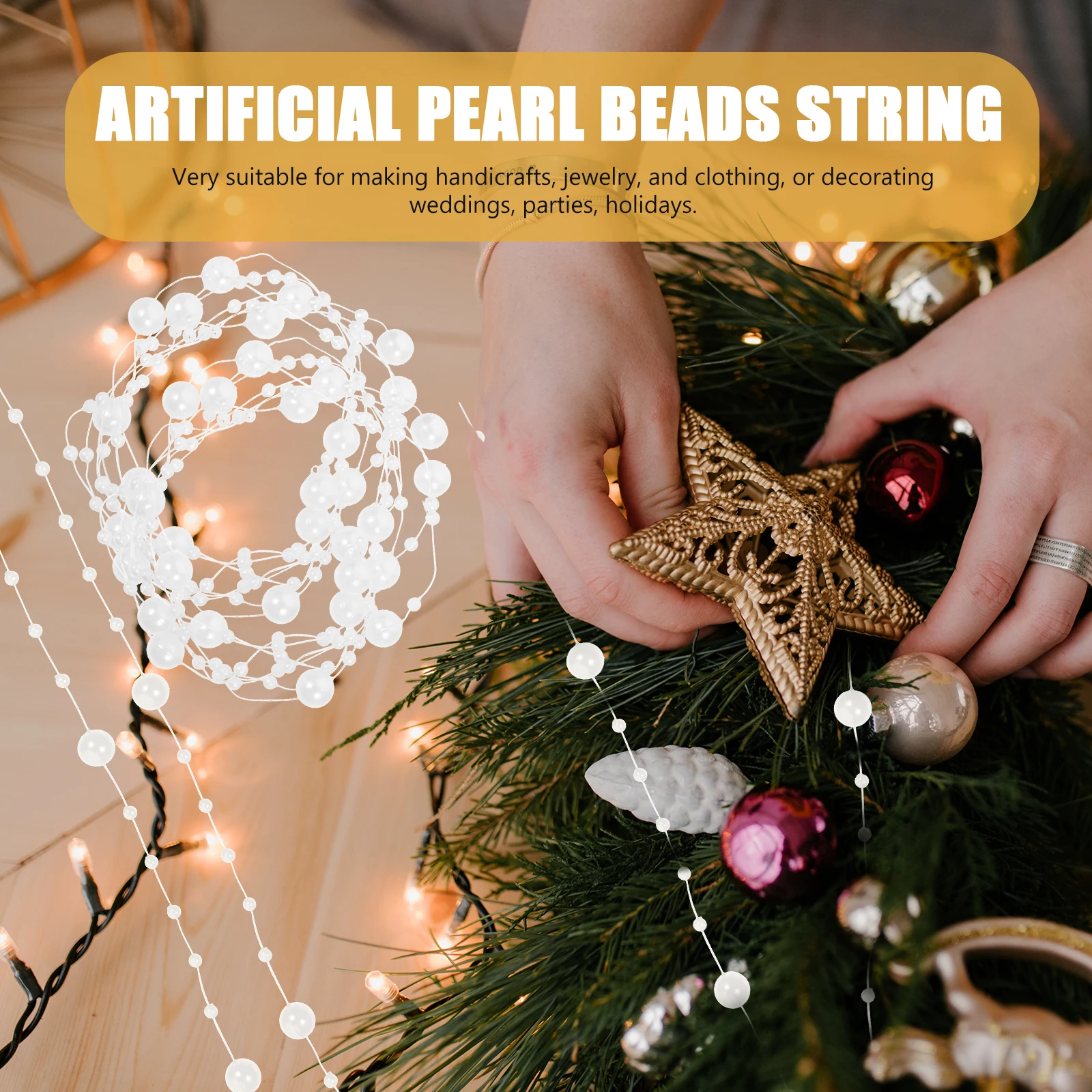 30Pcs Faux Pearl String High Quality Artificial Pearl Beads Strand for Floral Arrangement Table Centerpiece Christmas Garland
30Pcs Faux Pearl String High Quality Artificial Pearl Beads Strand for Floral Arrangement Table Centerpiece Christmas Garland