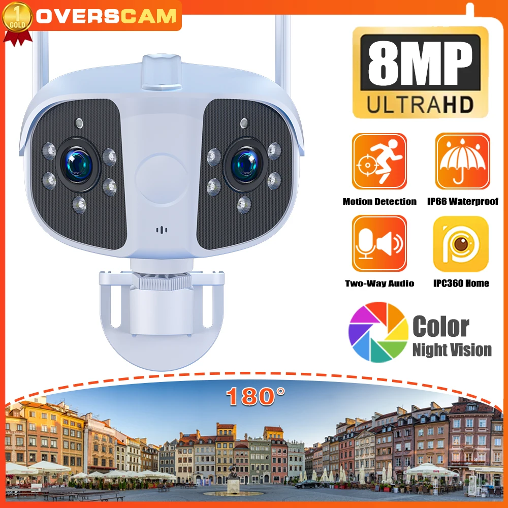 4K 8MP 4MP 180° Ultra Wide View Angle Outdoor Panoramic WIFI Dual Lens Integrated Machine Security IPC360 Home Human Detection
4K 8MP 4MP 180° Ultra Wide View Angle Outdoor Panoramic WIFI Dual Lens Integrated Machine Security IPC360 Home Human Detection