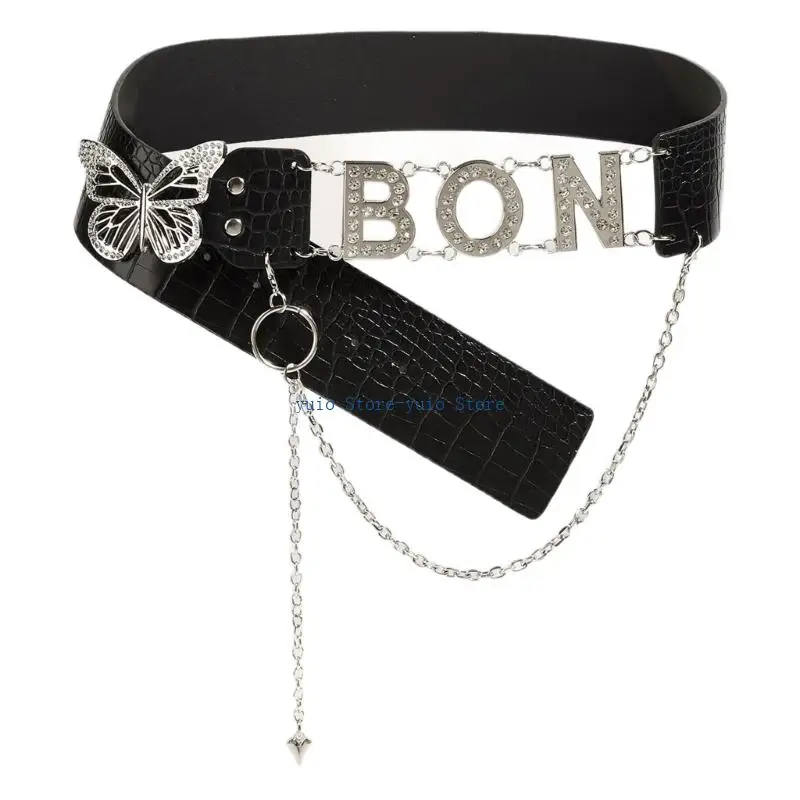 X7XB Decorative 2000s Letter Waist Chain Sparkling Rhinestones Belt PU Leather Accessory For Women Fashion
X7XB Decorative 2000s Letter Waist Chain Sparkling Rhinestones Belt PU Leather Accessory For Women Fashion