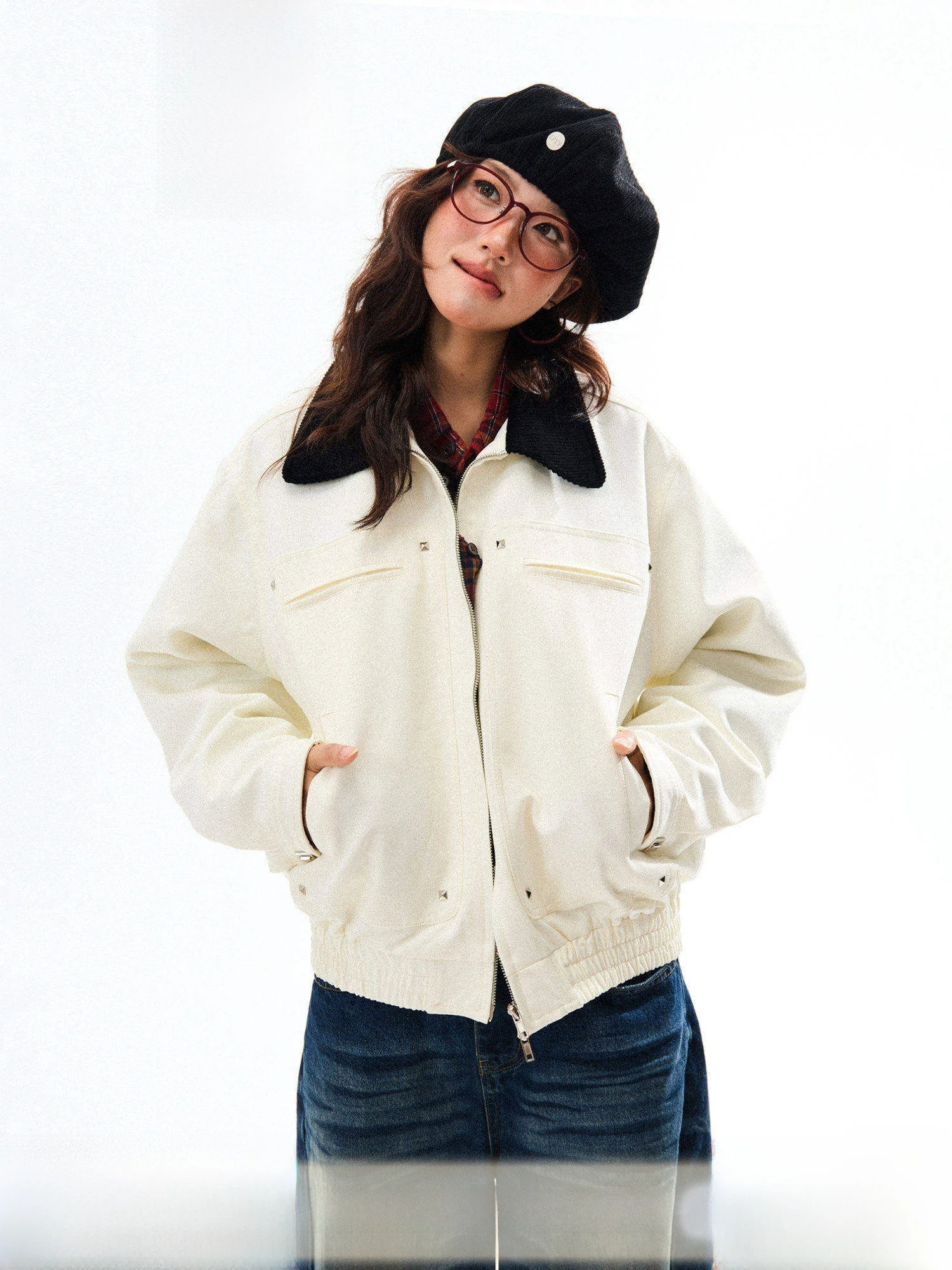Young Stage American Barn Sle Loose Fit ort Coat Jaet for Women Vintage Versatile Workwear Collared Outerwear
Young Stage American Barn Sle Loose Fit ort Coat Jaet for Women Vintage Versatile Workwear Collared Outerwear