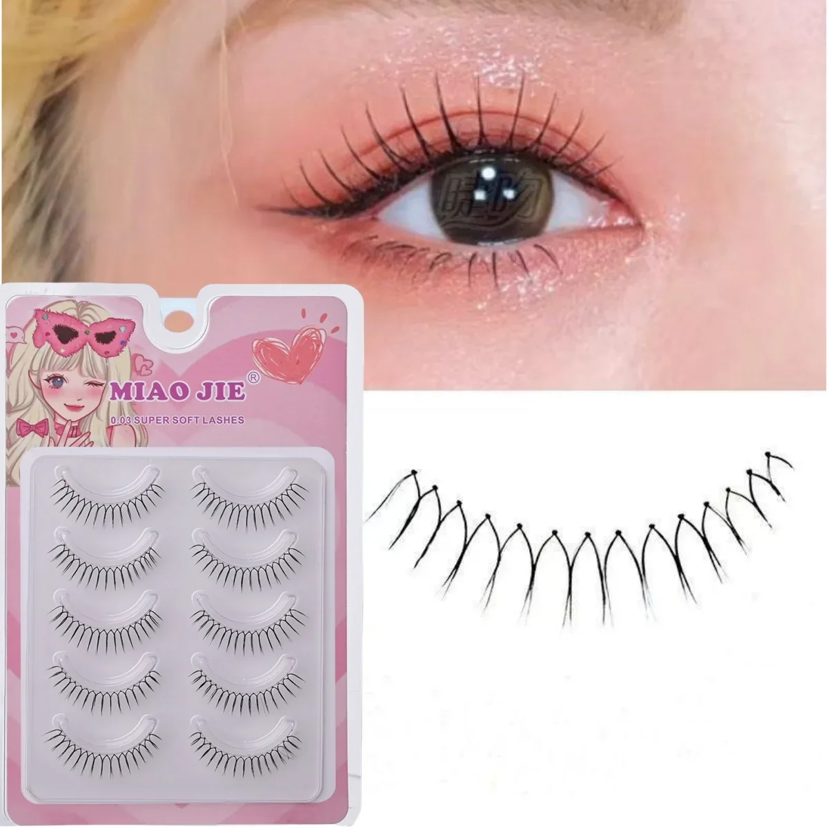 MIAOJIE Korean U-shaped False Eyelashes Zhang Yuanying False Eyelashes Natural Wispy Soft V Shaped Lash Extension Comic Eye Clea
MIAOJIE Korean U-shaped False Eyelashes Zhang Yuanying False Eyelashes Natural Wispy Soft V Shaped Lash Extension Comic Eye Clea