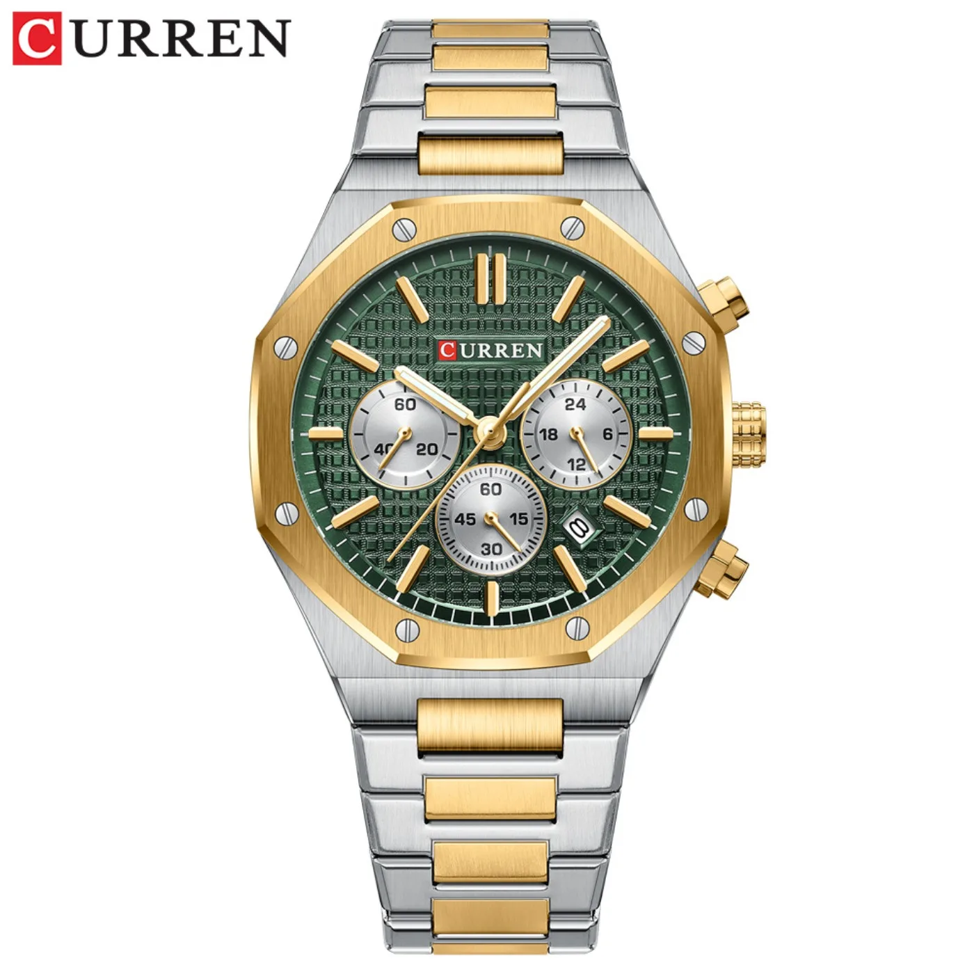 CURREN Fashion Quartz Square Design Dial Sports Stainless Steel Bracelet Luminous Hands Wrist Watches with Chronograph Function
CURREN Fashion Quartz Square Design Dial Sports Stainless Steel Bracelet Luminous Hands Wrist Watches with Chronograph Function