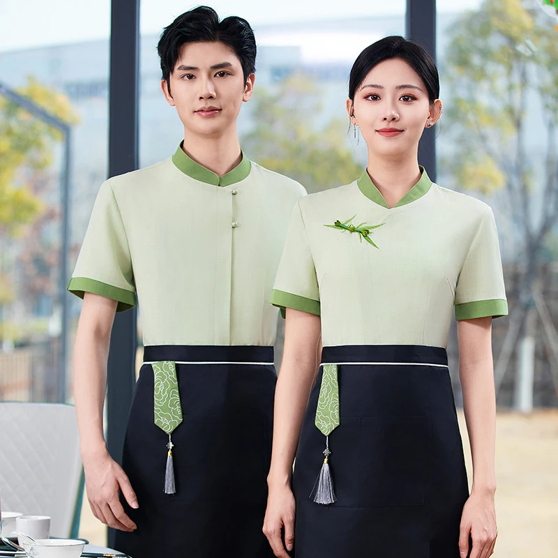 Short-sleeved workwear apron set for waiters in farmhouse restaurants, Chinese hot pot restaurants, teahouses, hotels, and resta
Short-sleeved workwear apron set for waiters in farmhouse restaurants, Chinese hot pot restaurants, teahouses, hotels, and resta